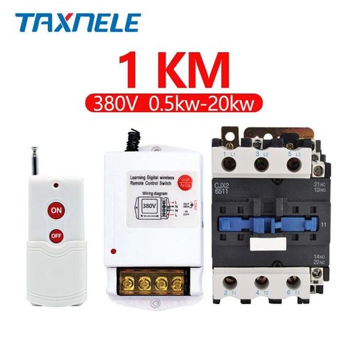 Pompe à eau industrielle sans fil,220V,380V,interrupteur de télécommande,intelligente,haute puissance,domestique,1km,3km,5km de longue distance - Type 1KM 0.5-20KW 380V