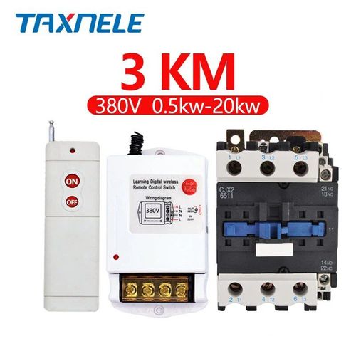 Pompe à eau industrielle sans fil,220V,380V,interrupteur de télécommande,intelligente,haute puissance,domestique,1km,3km,5km de longue distance - Type 3KM 0.5-20KW 380V