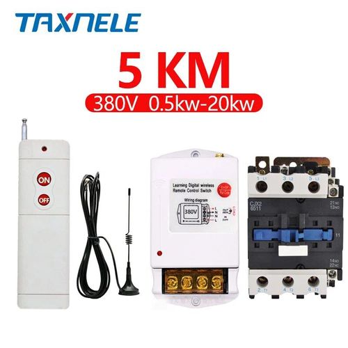 Pompe à eau industrielle sans fil,220V,380V,interrupteur de télécommande,intelligente,haute puissance,domestique,1km,3km,5km de longue distance - Type 5KM 0.5-20KW 380V