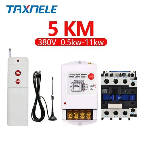 Pompe à eau industrielle sans fil,220V,380V,interrupteur de télécommande,intelligente,haute puissance,domestique,1km,3km,5km de longue distance - Type 5KM 0.5-11KW 380V