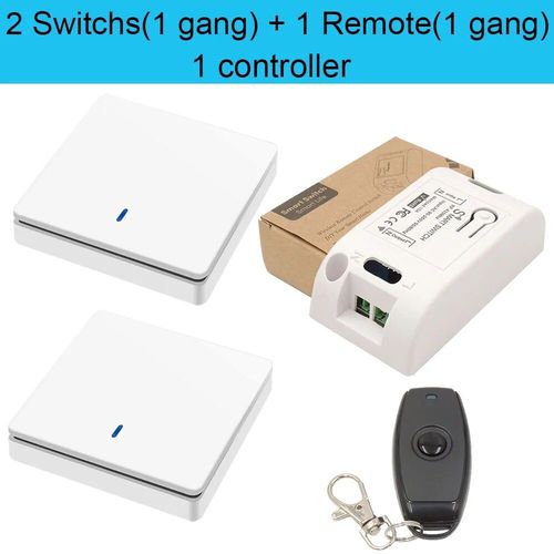 Interrupteur intelligent sans fil Rf 433Mhz,télécommande 90-250V,10amp,1ch,relais récepteur émetteur pour lampe de ventilateur - Type 1RC 2W 1B