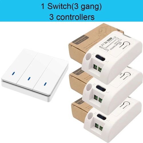 Interrupteur intelligent sans fil Rf 433Mhz,télécommande 90-250V,10amp,1ch,relais récepteur émetteur pour lampe de ventilateur - Type 3RC 1W