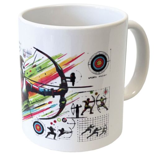 Mug En Céramique Blanche Tir À L'arc