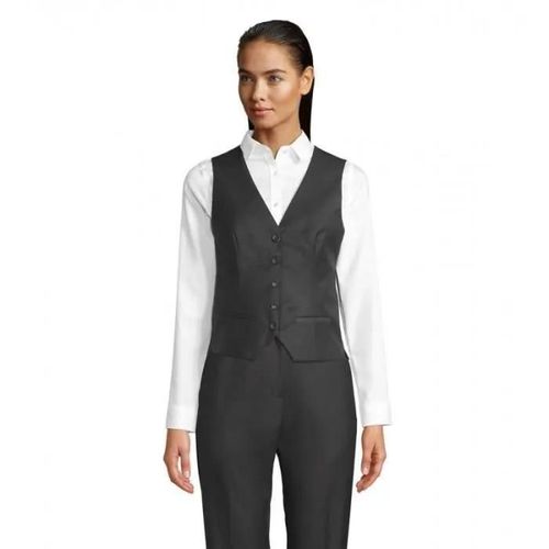 Gilet De Costume Femme - Neoblu - Max Women - Gris Foncé - Blanc - Élégant Et Polyvalent