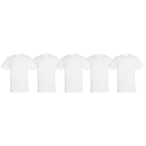 Pack De 5 T-Shirts De Sport , Blanc - Coton-3xl