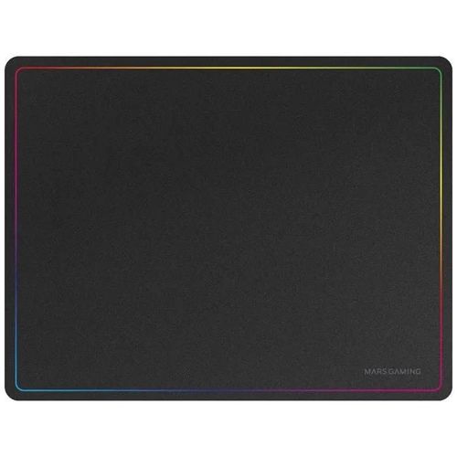 Mars Gaming MMP124, Tapis de souris Gaming 36x26cm, bord arc-en-ciel, Base Antidérapante, Surface Nanotextile, Noir