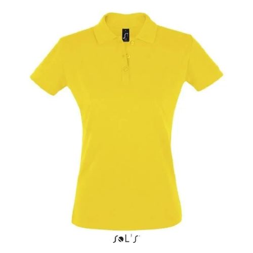 Polo Femme - Perfect - Jaune - Manches Courtes - 100% Coton Peigné - Coupe Cintrée