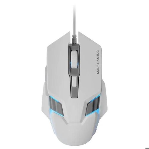 Mars Gaming MM024, Souris Gaming RGB, Capteur Optique 4000 DPI, Switchs Mécaniques Huano, Compatibilité Multiplateforme, Blanc