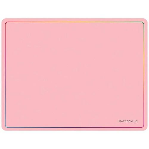 Mars Gaming MMP124, Tapis de souris Gaming 36x26cm, bord arc-en-ciel, Base Antidérapante, Surface Nanotextile, Rose