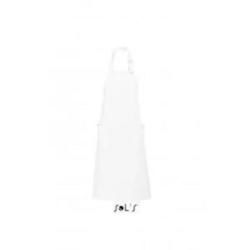 Tablier Long Avec Poches - Sol S - 88010 - Blanc - Taille Unique 90x75 Cm - Lavable À 60°C