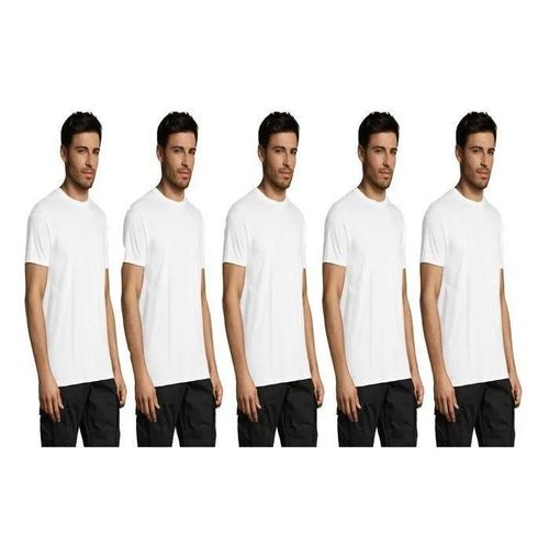 T-Shirt De Sport - Regent - Pack De 5 - Coton 100% - Manches Courtes - Blanc