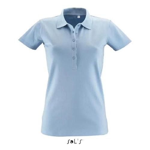 Polo Phoenix Femme Ciel Piqué - L - Bleu - Manches Courtes - Coupe Cintrée