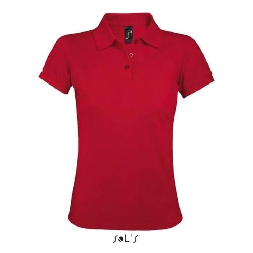 Polo Prime Femme Rouge - M - Manches Courtes - Facile D'entretien - Coutures Renforcées