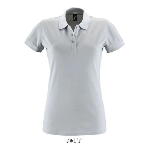 Polo Perfect Femme Gris Pur - S - Manches Courtes - 100% Coton Peigné Ringspun