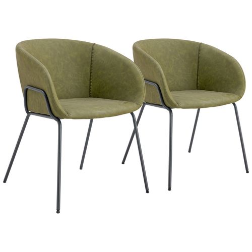 Lot De 2 Fauteuils En Simili Vert André