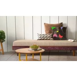 Banquette Bois Massif Sculpté Meridienne Style Inde Seddari Canape 190x70 Cm Banc Moderne Sofa Divan Orient Exotique Repos Pratique Confort