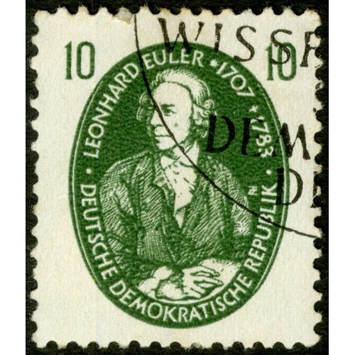 Timbre Oblitéré Deutsche Demokratische Republik, Leonhard Euler 1707-1783, 10