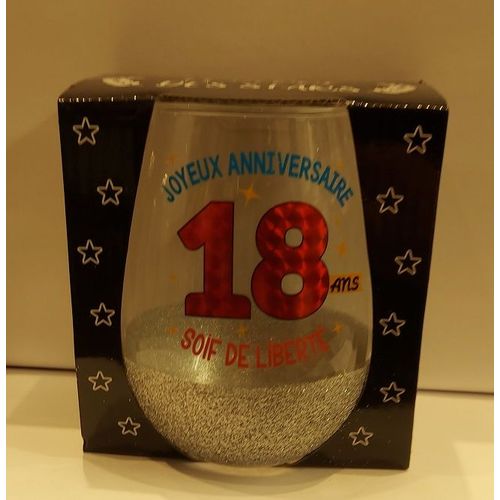 Verre Glitter 12 Cm 18 Ans