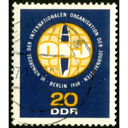 Timbre Oblitéré Ddr 20, Vi Kongress Der Internationalen Organisation Der Journalisten , Berlin 1966