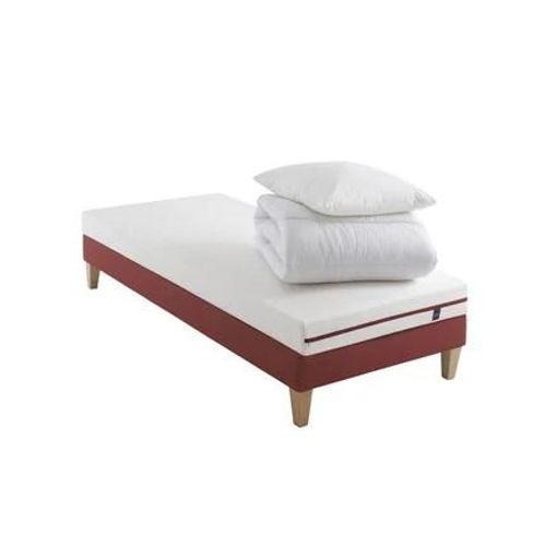 Someo - Ensemble Matelas 100% Latex, Sommier, Pieds, Couette Et Oreiller Crépuscule 200 - Blanc