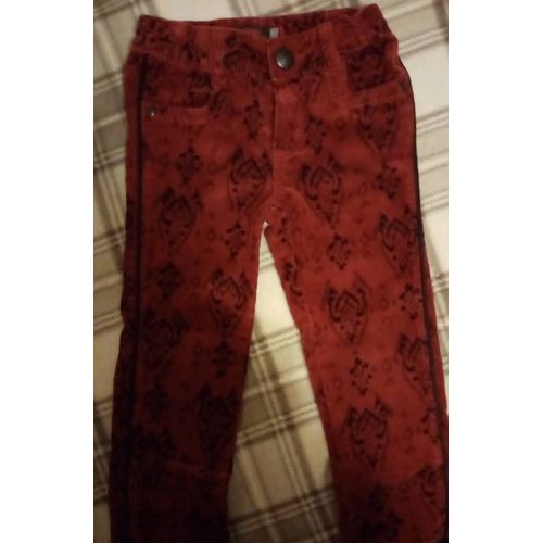 Pantalon Velours Bordeaux Fille 4 Ans Marque Catimini