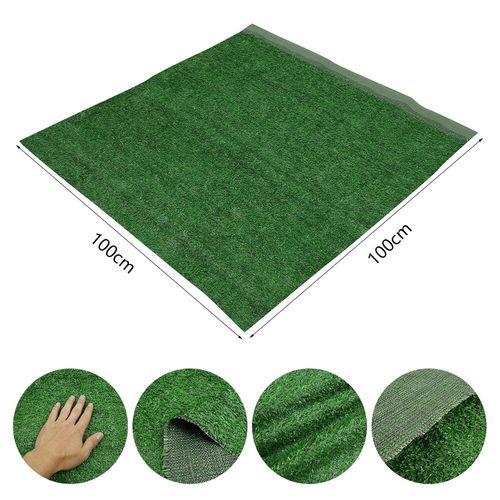 Tapis De Pelouse Synthétique Réaliste Haute Densité,Gazon Artificiel,Décoration De Jardin,Naturel,1cm,Recommandé - Type 100x100cm
