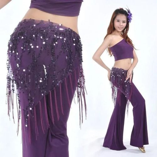 Jupe À Paillettes Pour La Danse Du Ventre,Vêtements D'entraînement Pour Adultes,Ceinture Triangulaire Élégante,Vêtements De Performance