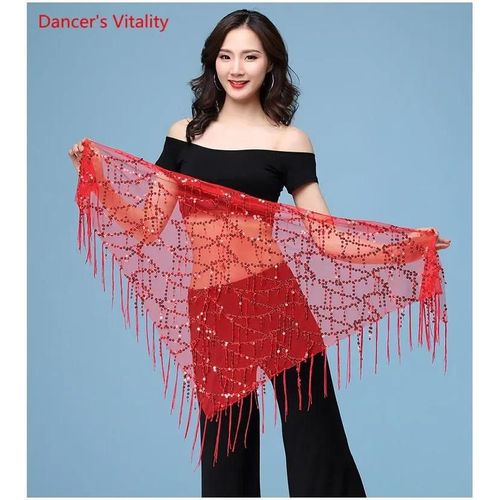 Jupe À Paillettes Pour La Danse Du Ventre,Vêtements D'entraînement Pour Adultes,Ceinture Triangulaire Élégante,Vêtements De Performance