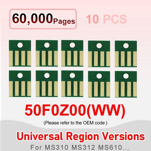 MS310d puce de Réinitialisation De La puce de Toner Pour Lexmark MS317 MS417 MS312 517 617 611 511 MS415 MX317 MS310 MS610 universel Cartouche Imprimante - Type 10pcs 60K DRUM CHIP