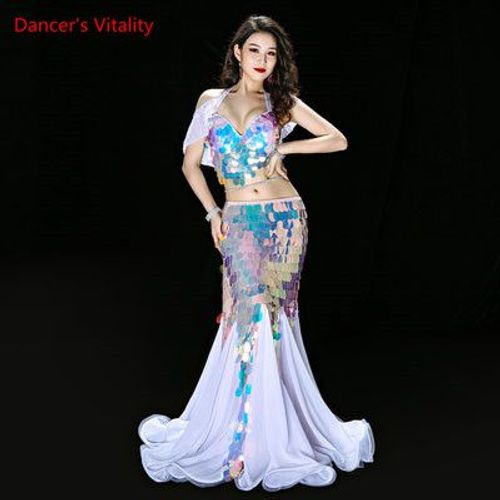 Bellylégiti- Robe Longue Sexy À Sequins Pour Femmes,Olympiques De Danse Du Ventre,Soutien-Gorge Et Jupe Trempés,Vêtements De Danse Du Ventre,Tenues De Sirène,Vente Financière