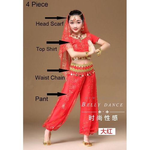 Costumes De Danse Orientale Pour Filles,Ensemble De Danse Du Ventre Égyptien Pour Enfants,Vêtements Indiens