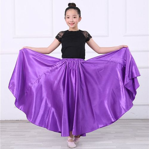 Costumes De Danse Du Ventre Pour Enfants,10 Couleurs,Jupe Gitane En Satin Solide