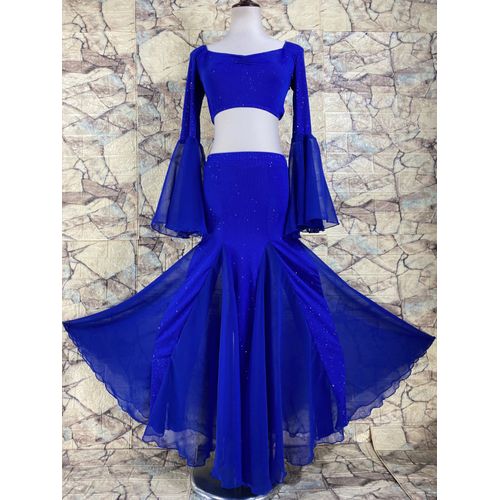 Ensemble De Costumes De Danse Du Ventre Pour Femmes,Vêtements D'entraînement Oriental,Haut De Danse Du Ventre Professionnel,Couleur Unie,Jupe Longue Fendue,Ensemble De Vêtements
