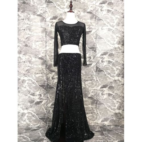 Ensemble De Costume De Danse Du Ventre Pour Femme,Haut À Paillettes,Jupe En Queue De Poisson,Ensemble De Danse Hospitalière,Compétition Financièrement,2 Pièces