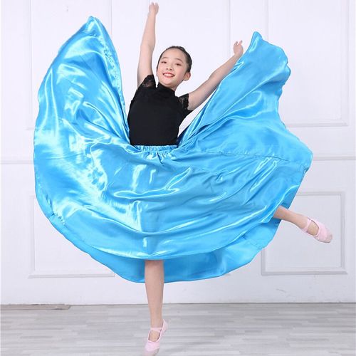 Costumes De Danse Du Ventre Pour Enfants,10 Couleurs,Jupe Gitane En Satin Solide