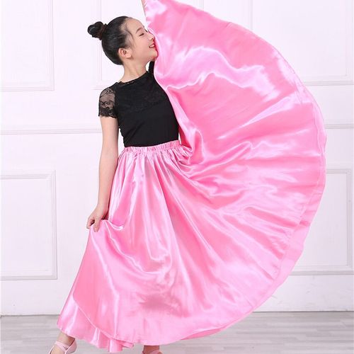 Costumes De Danse Du Ventre Pour Enfants,10 Couleurs,Jupe Gitane En Satin Solide