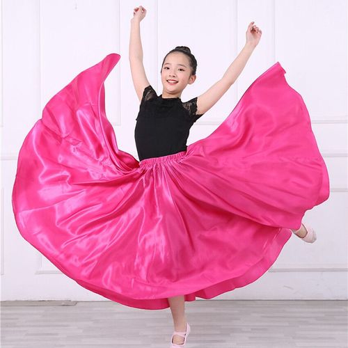 Costumes De Danse Du Ventre Pour Enfants,10 Couleurs,Jupe Gitane En Satin Solide