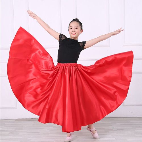 Costumes De Danse Du Ventre Pour Enfants,10 Couleurs,Jupe Gitane En Satin Solide