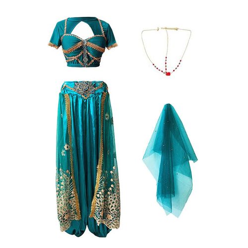Costumes De Cosplay De Noël Pour Filles,Tenue De Danse Du Ventre,Vêtements Indiens Pour Femmes,Ensemble De 2 Pièces (Haut Et Pantalon)