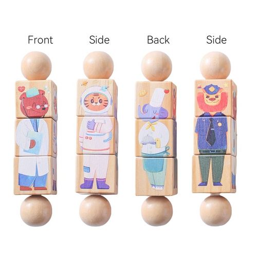 Jouets Montessori En Bois Pour Bébé,Motif Animal De Dessin,Crocodile,Ours,Hochet De Nuit Rotatif,Puzzle,Qualité Alimentaire,Tewindsor,1 Pièce - Type 1pc Lion