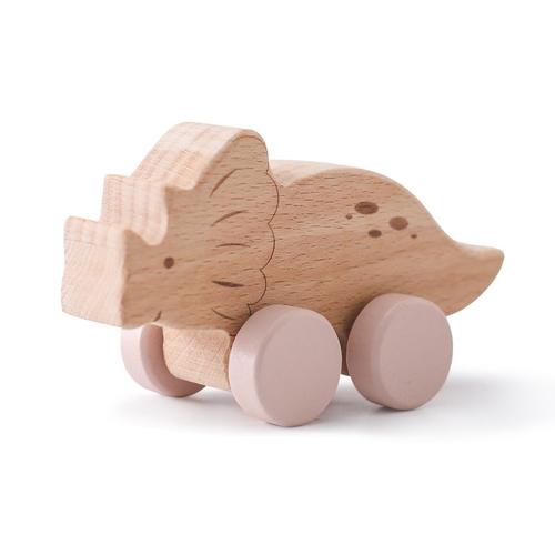 Jouets En Bois De Hêtre Pour Bébé,Voiture Dinosaure De Dessin,Montessori,Pour Garçon Et Fille De 0 À 12 Mois,Cadeaux Pour,1 Pièce #M