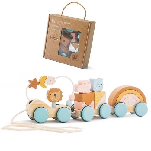 Jouets Montessori En Bois Pour Tout-Petits,Voiture Colorée,Forme,Tri,Corresponlégiti,Motricité Fine,Cadeaux D'anniversaire Pour Enfants - Type Animal Train
