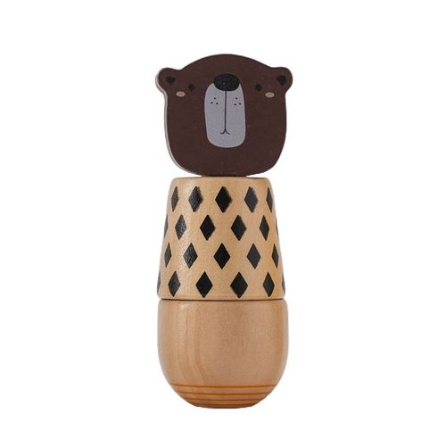 Jouets Créatifs En Bois Montessori Pour Enfants,Bouton En Forme D'ours De Dessin,Hochets À Vis,Jouets De Nuits,Jouets De Puzzle Pour Les Tout-Petits,Cadeaux - Type Bear