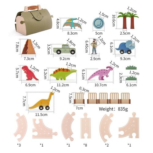 Montessori-Jouet De Construction De Scène De Dinosaure,Puzzle En Bois,Boîte Occupée Pour - Type Dinosaur Park