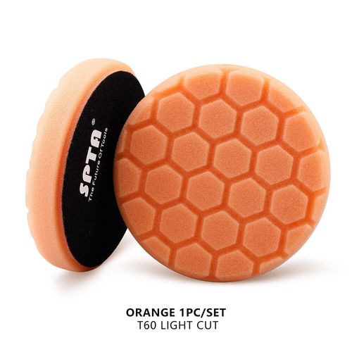 SPTA 3 ""(80mm)/5""(125mm)/6 ""(150mm),vente unique tampons de polissage pour polisseuse DA/RO/GA,éponge Hex-Logic,pour voiture - Type 1 Orange Light Cut-3 inch(80mm)