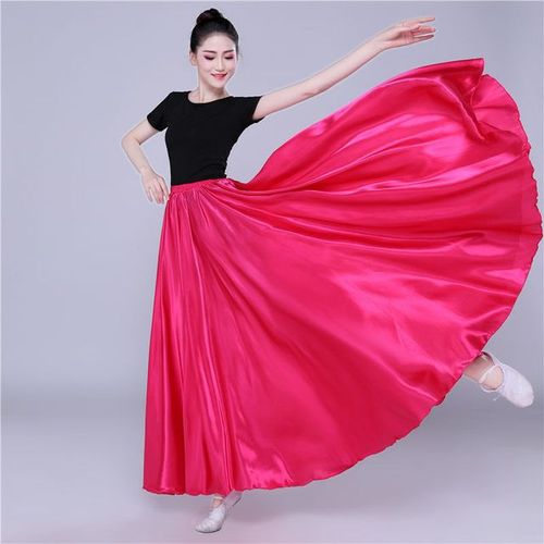 Jupe Longue En Satin Résistant Pour Femme,Costume De Brevdu Ventre,Gitane,Tenue D'entraînement De Danseuse,12 Couleurs,720 Cm,105cm,110cm,115