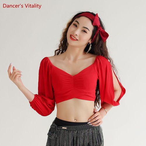 Costume De Danse Du Ventre Pour Femme,Haut De Pratique,Vêtements De Danse,Chemisier Mince Pour Femme,Vêtements De Danse Du Ventre,Vêtements De Danse De Même,03