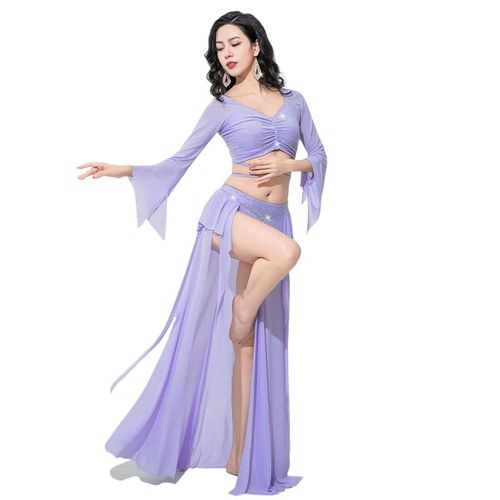 Costumes De Danse À Manches Longues En Corne Pour Femmes Adultes,Robe De Carnaval,Jupe Brillante En Biscuits,Fente Latérale Sexy,Financièrement,Rotterdam