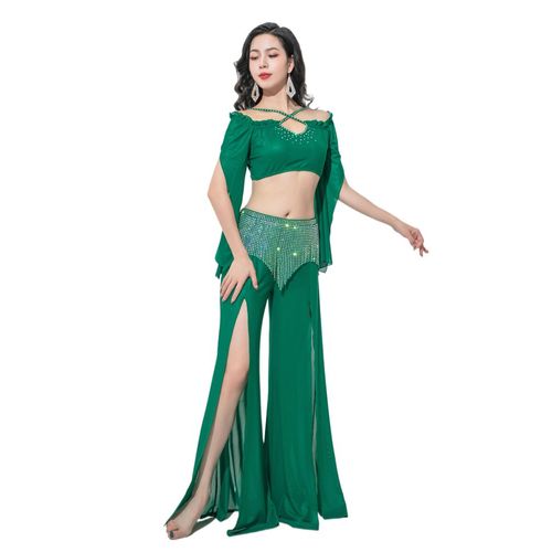 Costumes De Carnaval Pour Femme,Jupe À Franges Brillantes En Strass,Pantalon En Gaze,Haut À Manches Sulf,2 Pièces,Sexy,Financièrement,Tenue De Brev,Miles