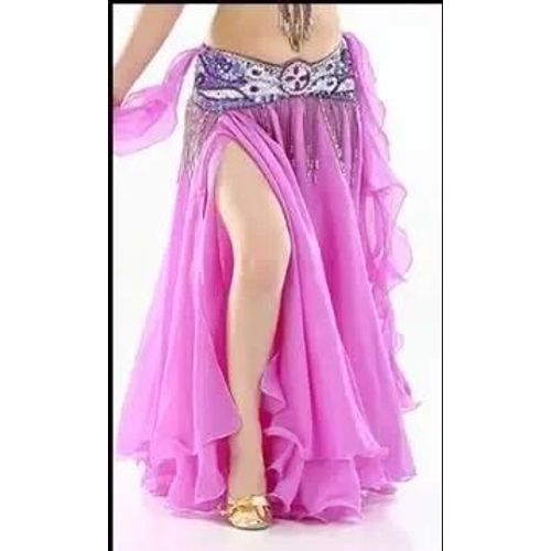 Jupe De Danse Du Ventre Bleu Royal Pour Femme,Financièrement,Double Fentes Hautes,Costume De Danse Du Ventre,Sans Ceinture